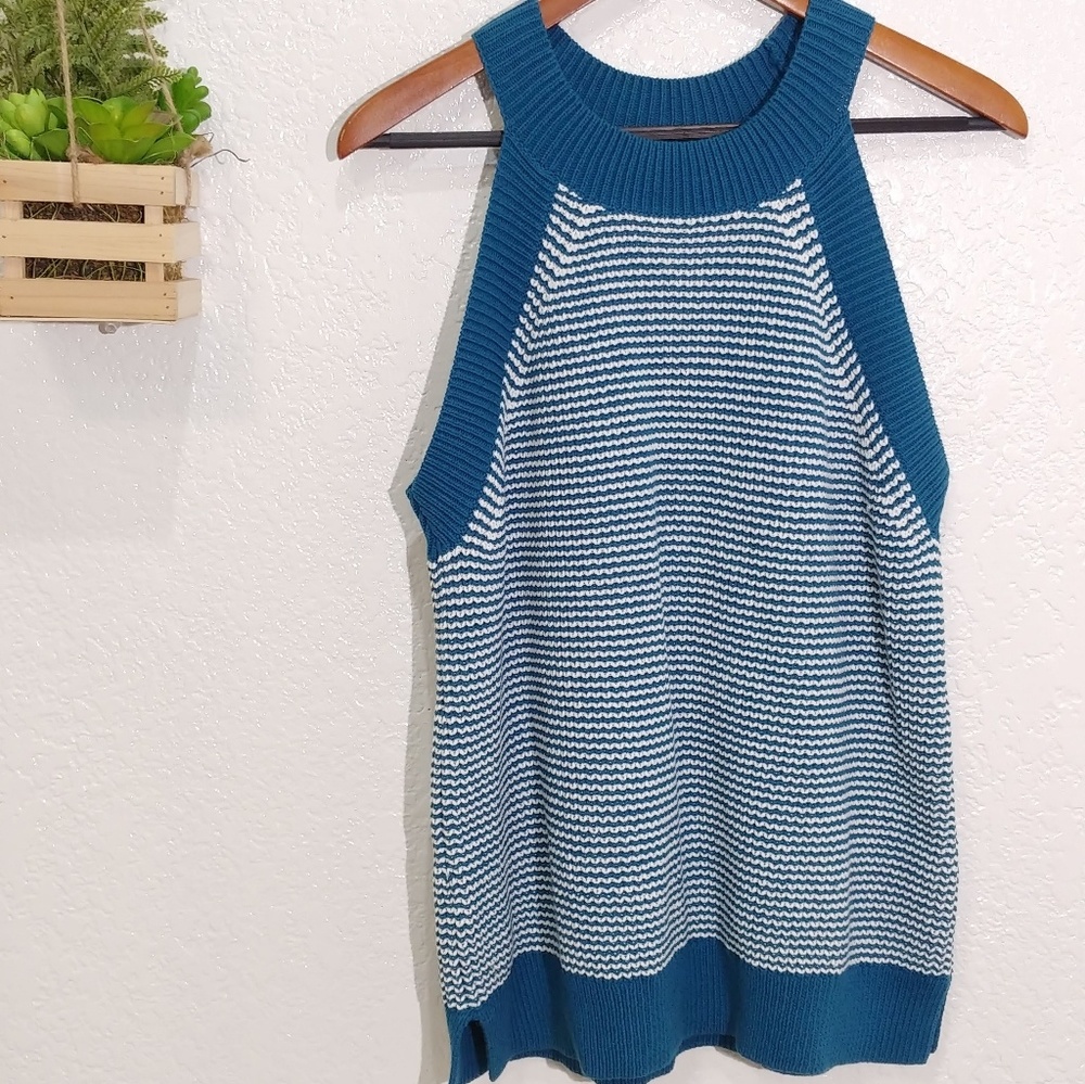 Loft high neck sleeves knit sweater tank size XL